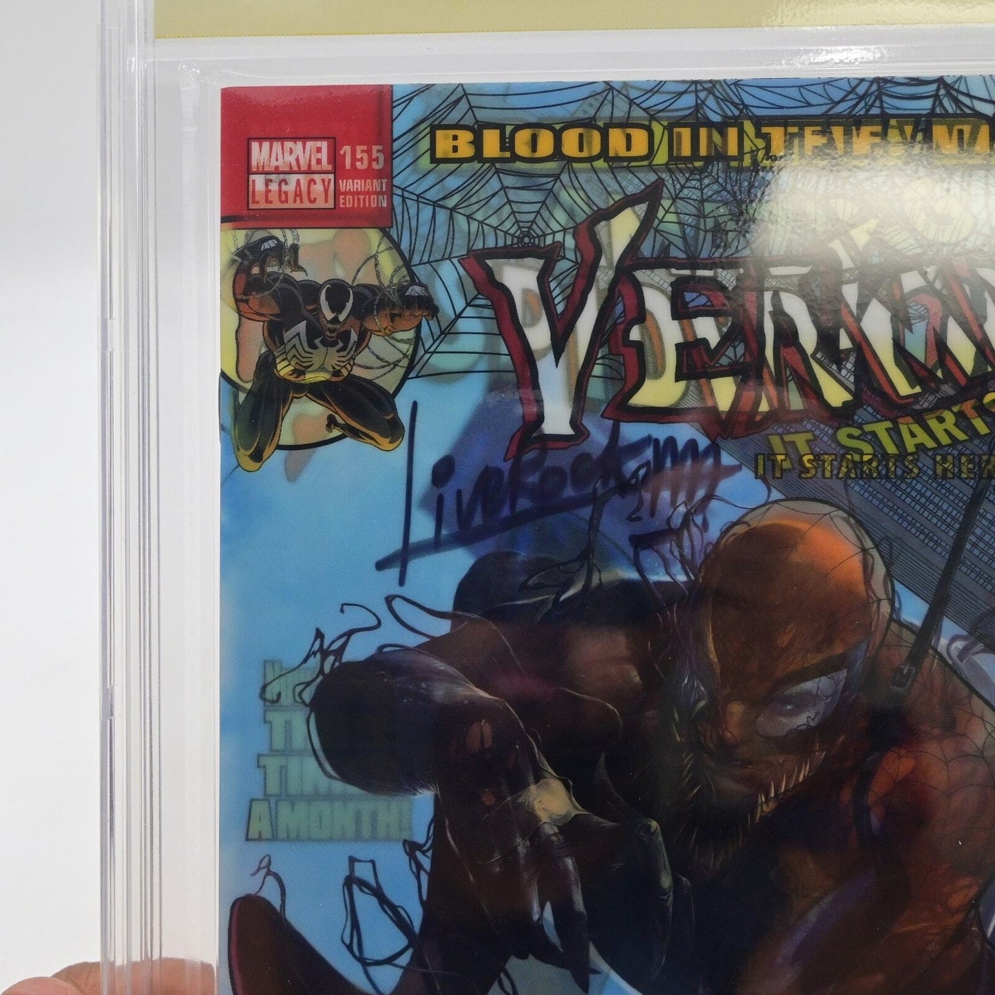 2017 Venom #155 1st Print 3-D Lenticular Signed & Graded 9.8
