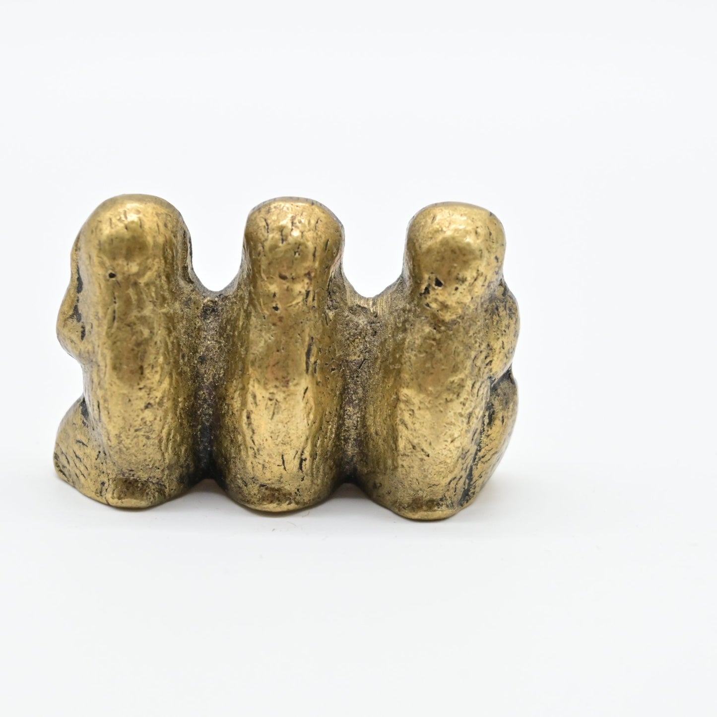 Miniature Brass Three Wise Monkeys See, Hear, Speak No Evil