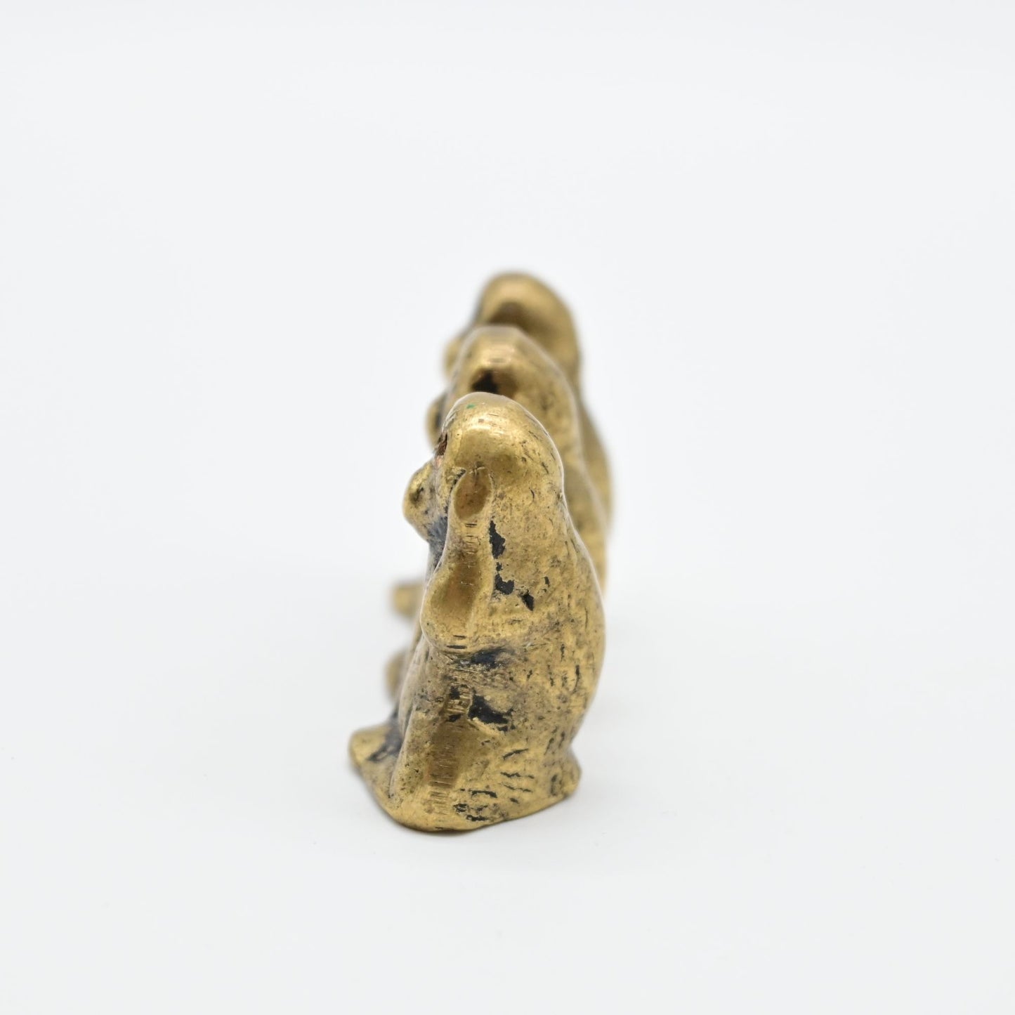 Miniature Brass Three Wise Monkeys See, Hear, Speak No Evil