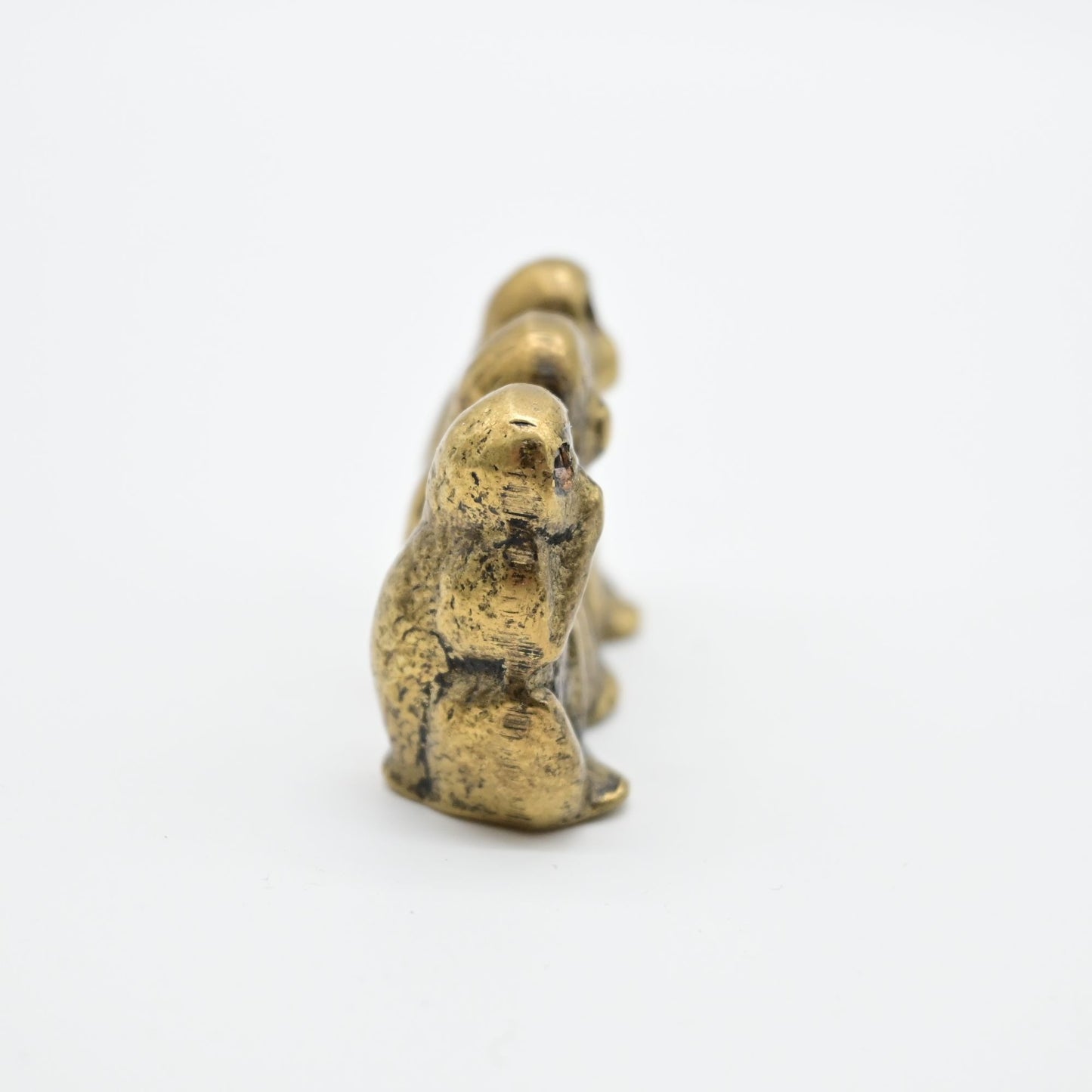 Miniature Brass Three Wise Monkeys See, Hear, Speak No Evil