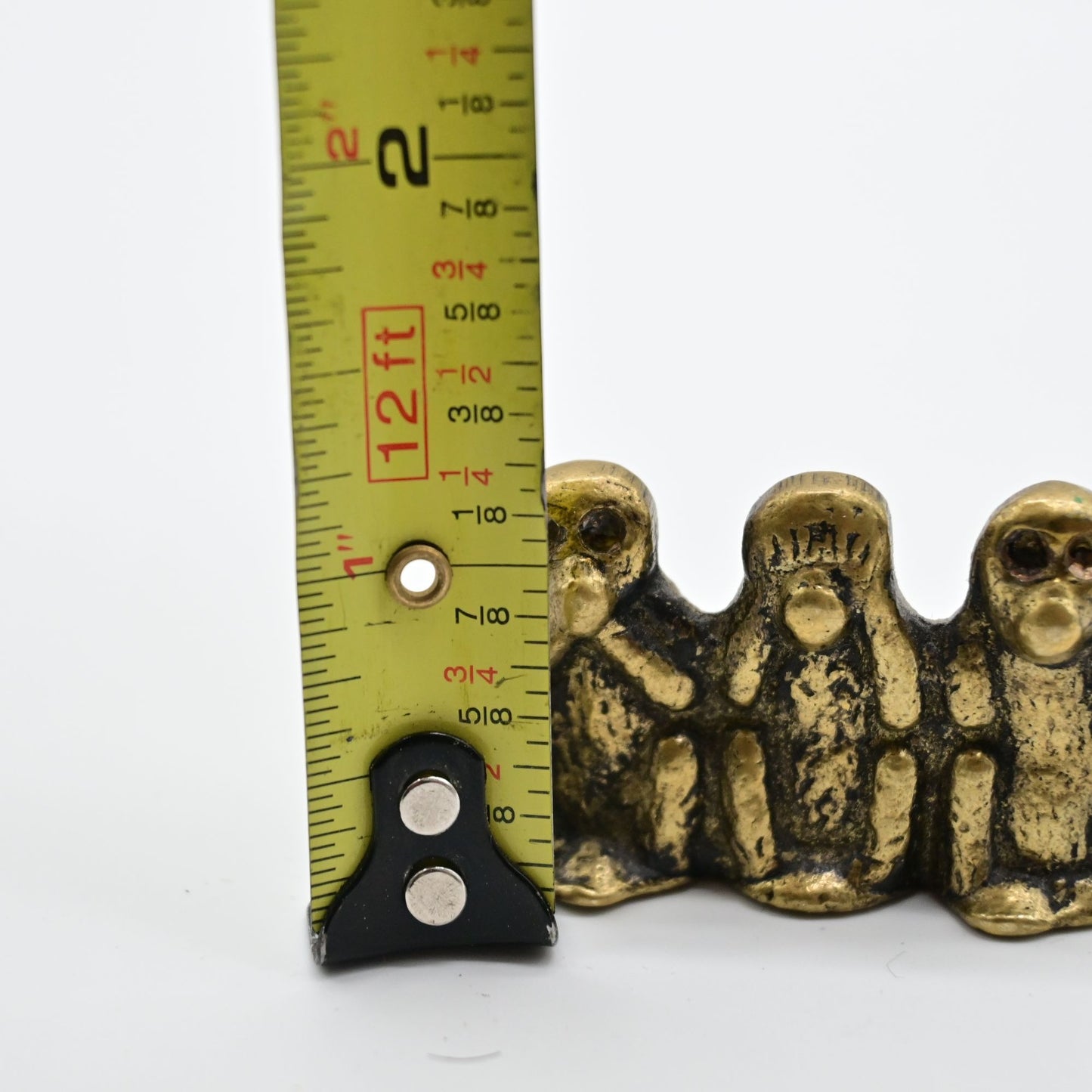 Miniature Brass Three Wise Monkeys See, Hear, Speak No Evil