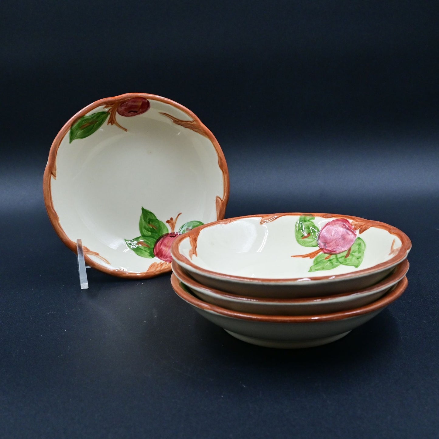 Franciscan Apple Desert Bowls USA Earthenware Vintage Set Of 3