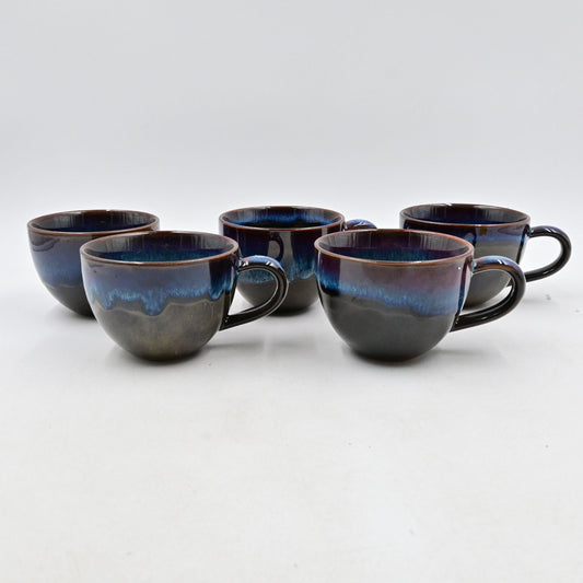 Novelty Teacup Adult Humor Vulgar Inscription Drip Glazed Set Of 5