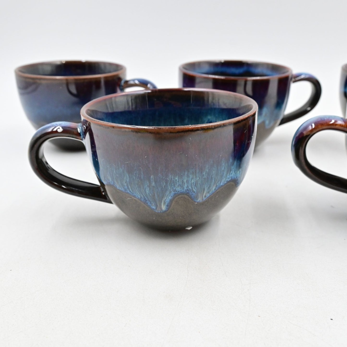 Novelty Teacup Adult Humor Vulgar Inscription Drip Glazed Set Of 5