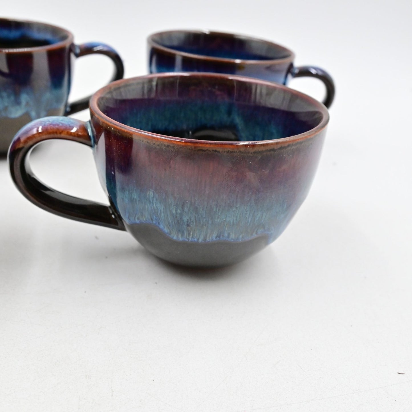 Novelty Teacup Adult Humor Vulgar Inscription Drip Glazed Set Of 5