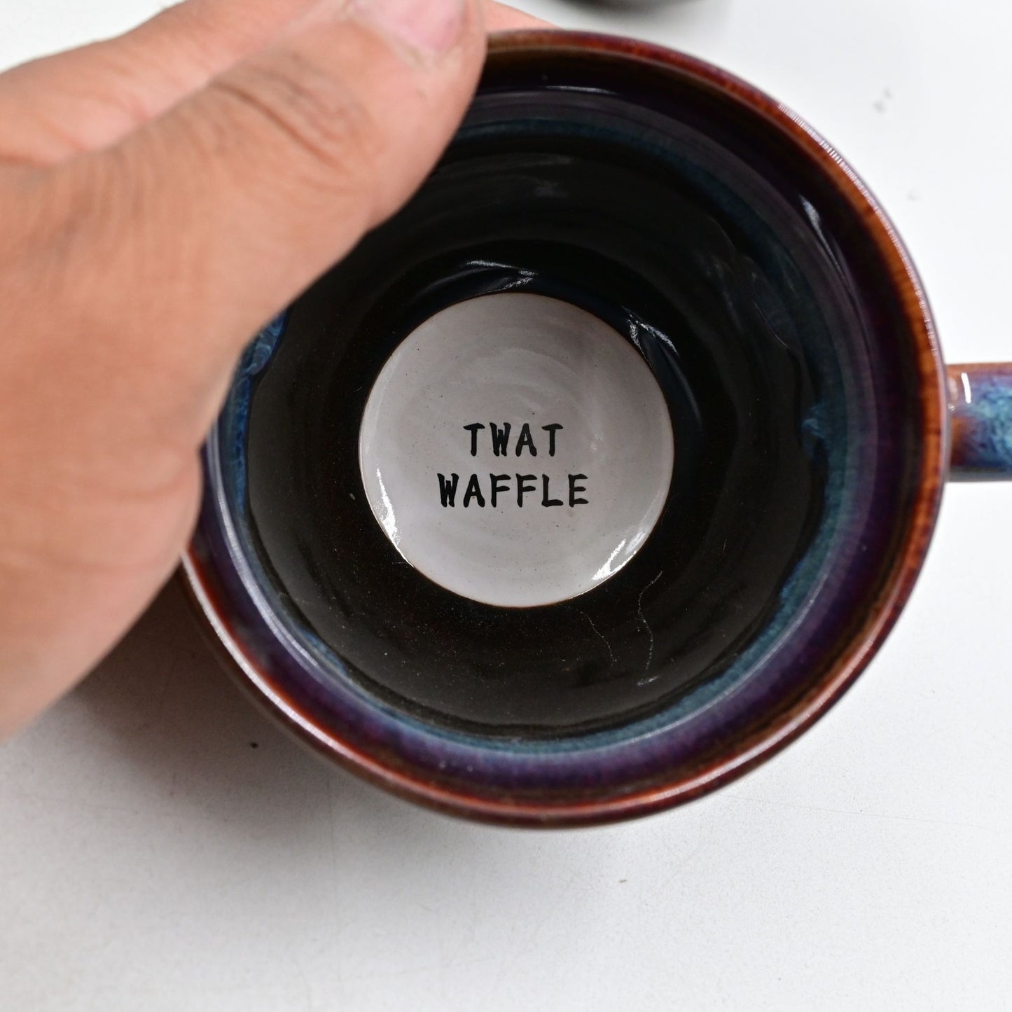 Novelty Teacup Adult Humor Vulgar Inscription Drip Glazed Set Of 5