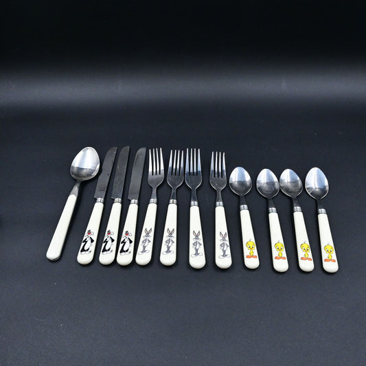 Looney Tunes Tweety Bird, Bugs Bunny, Sylvester Flatware Silverware Vintage