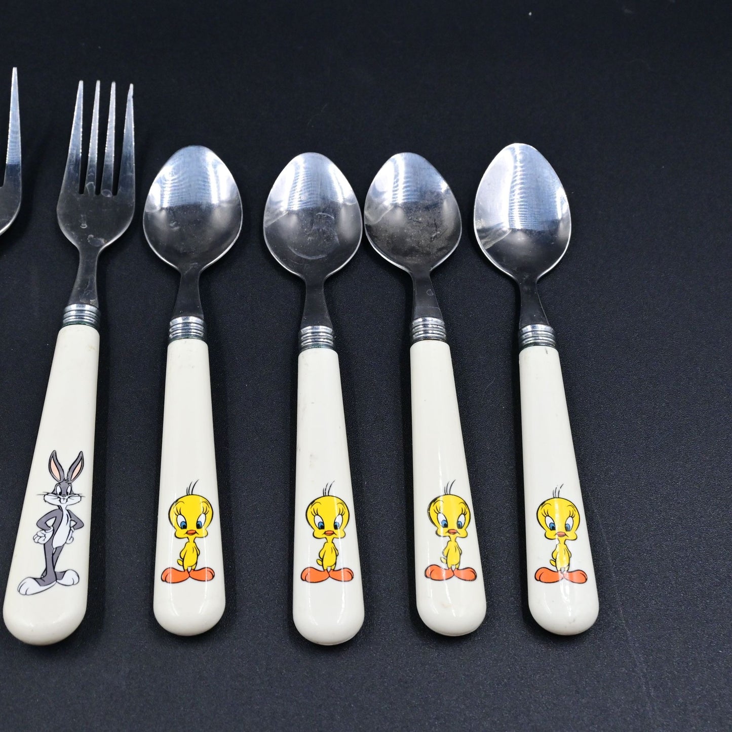 Looney Tunes Tweety Bird, Bugs Bunny, Sylvester Flatware Silverware Vintage