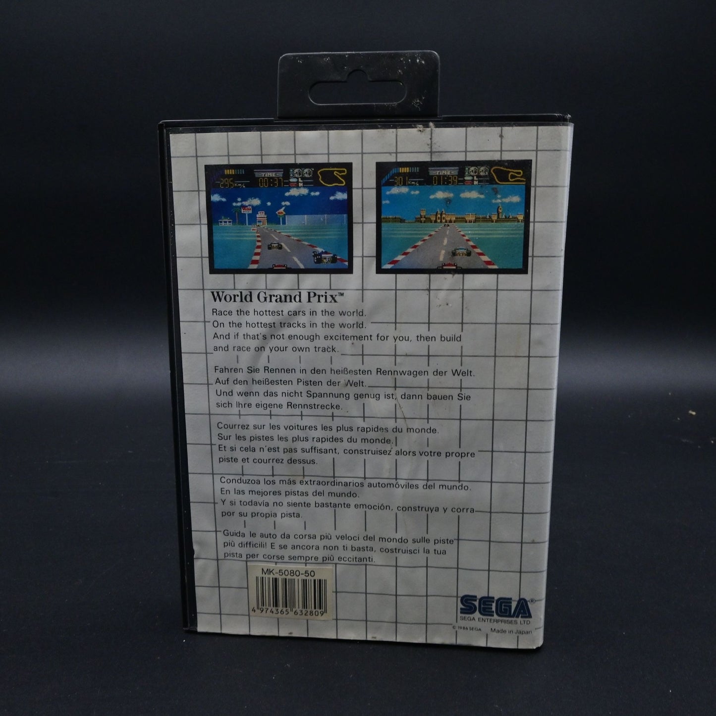 World Grand Prix Sega Mega Cartridge Case & Manual