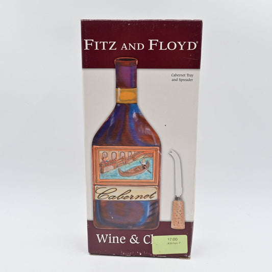 Fitz and Floyd Wine & Cheese Cabernet Tray & Spreader Set