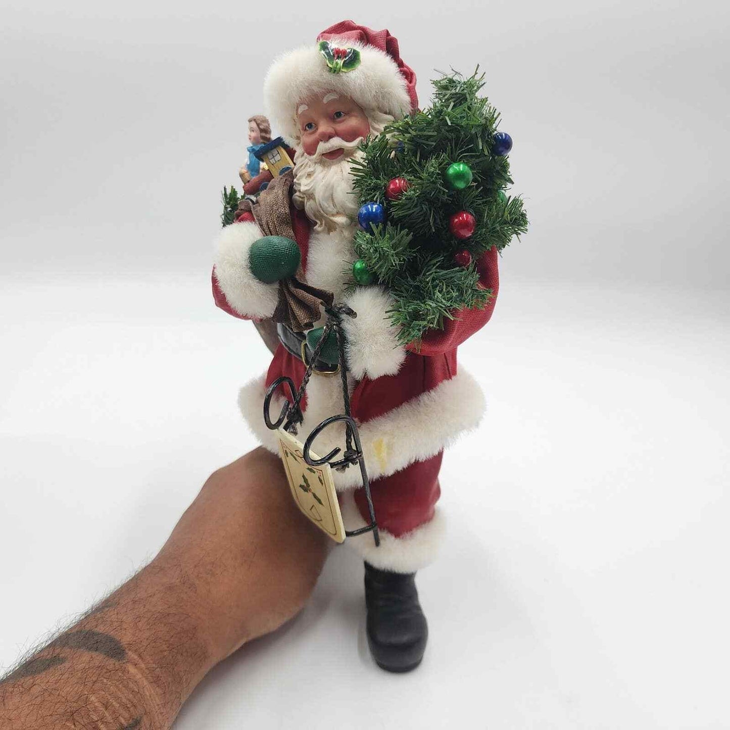 Kurt Adler Collectibles Fabriche Santa W/ Gift Bag