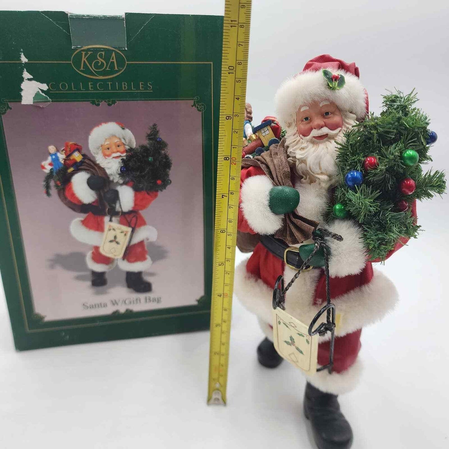 Kurt Adler Collectibles Fabriche Santa W/ Gift Bag