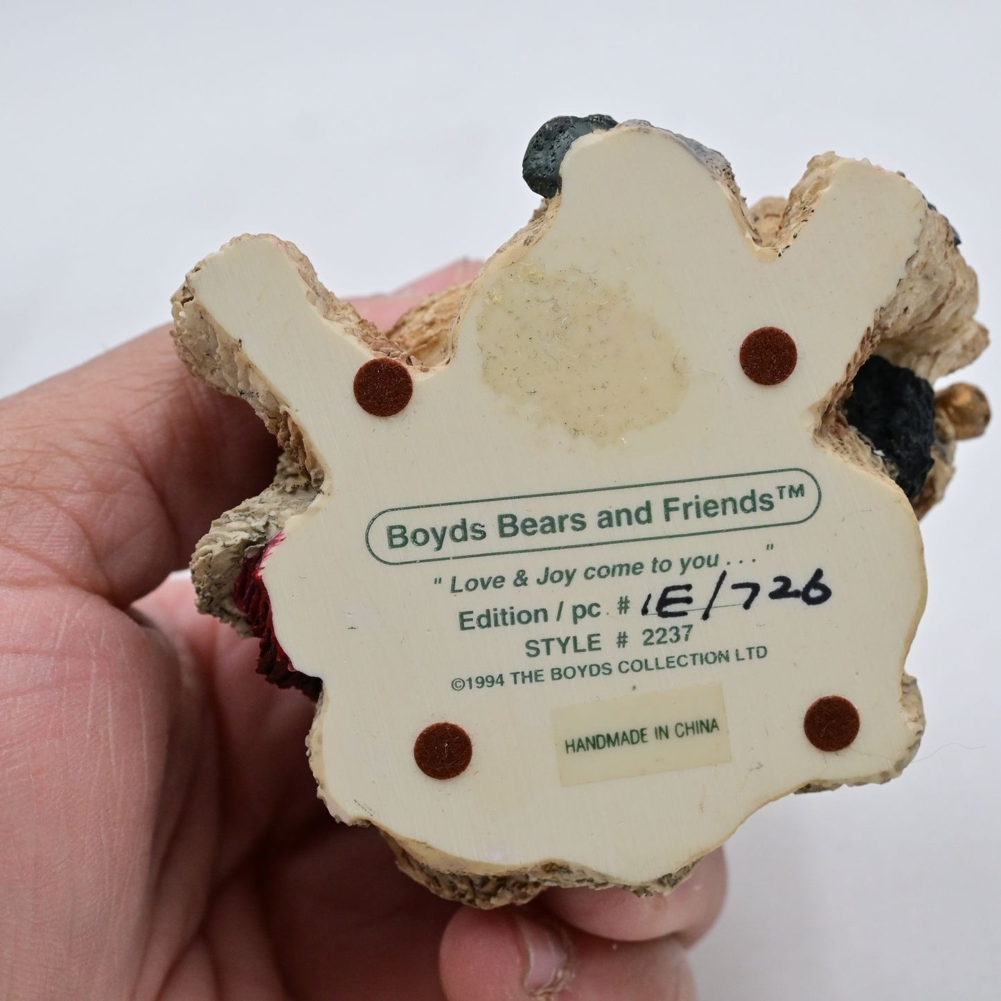 Boyds Bears Resin Cookie the Santa Cat - Vintage 1994