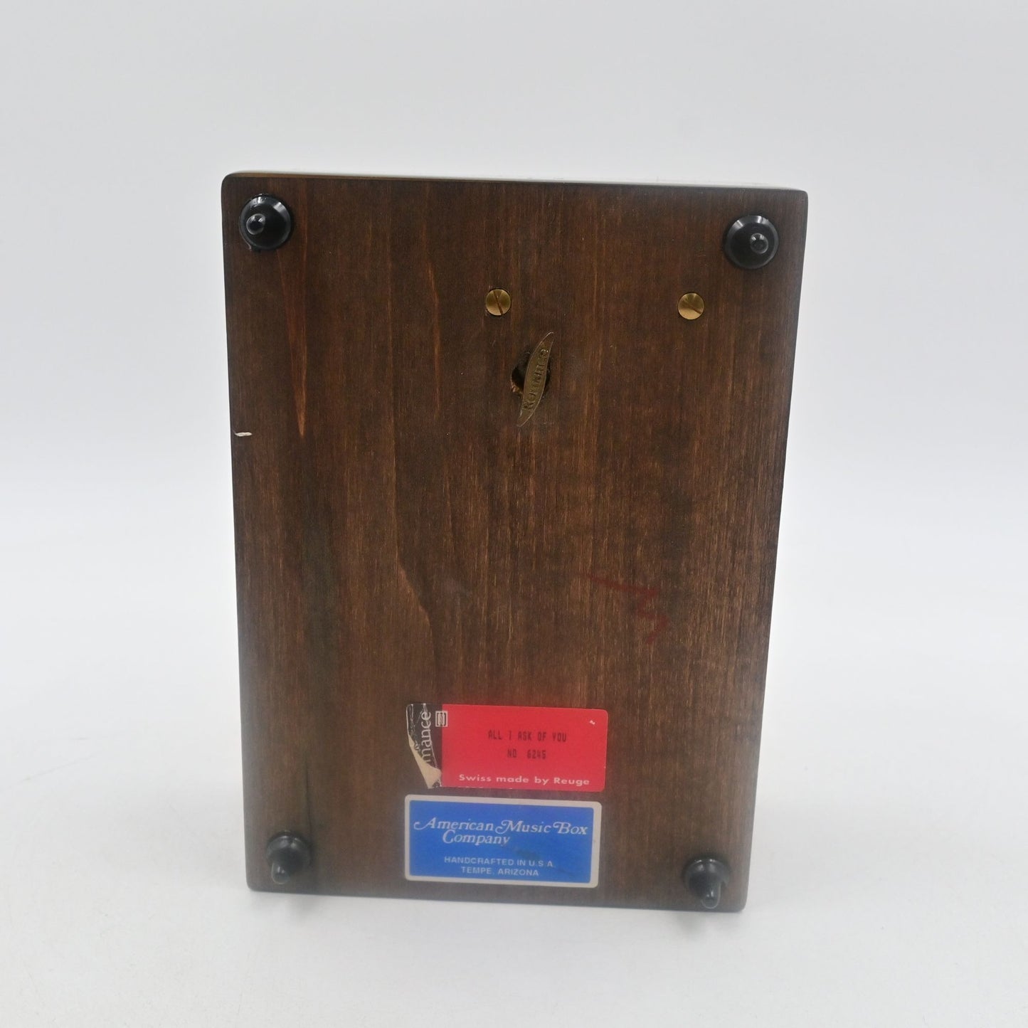 American Music Box Company Reuge Swiss All I Ask Of You Trinket Music Box