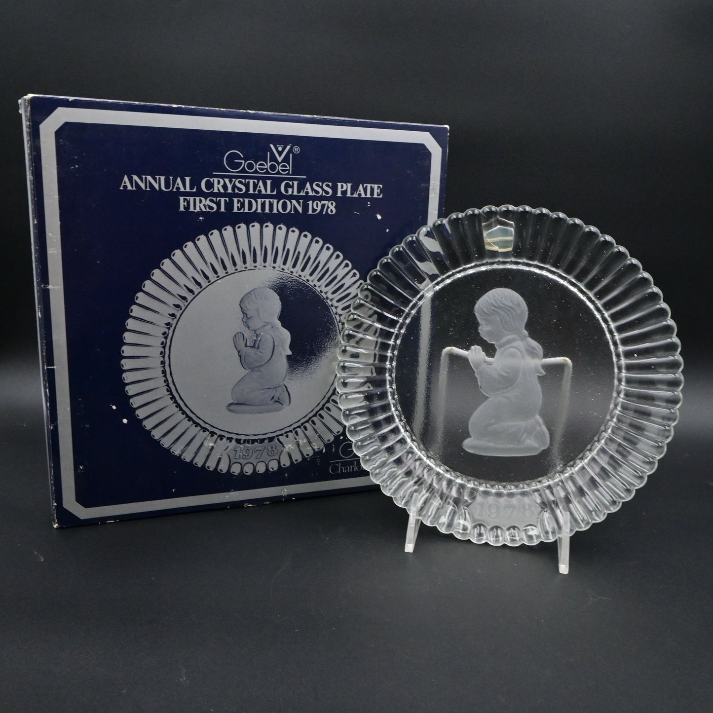 Goebel 1978 Annual Crystal Glass Plate First Edition With Box