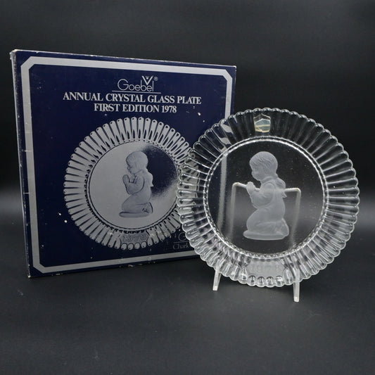 Goebel 1978 Annual Crystal Glass Plate First Edition With Box