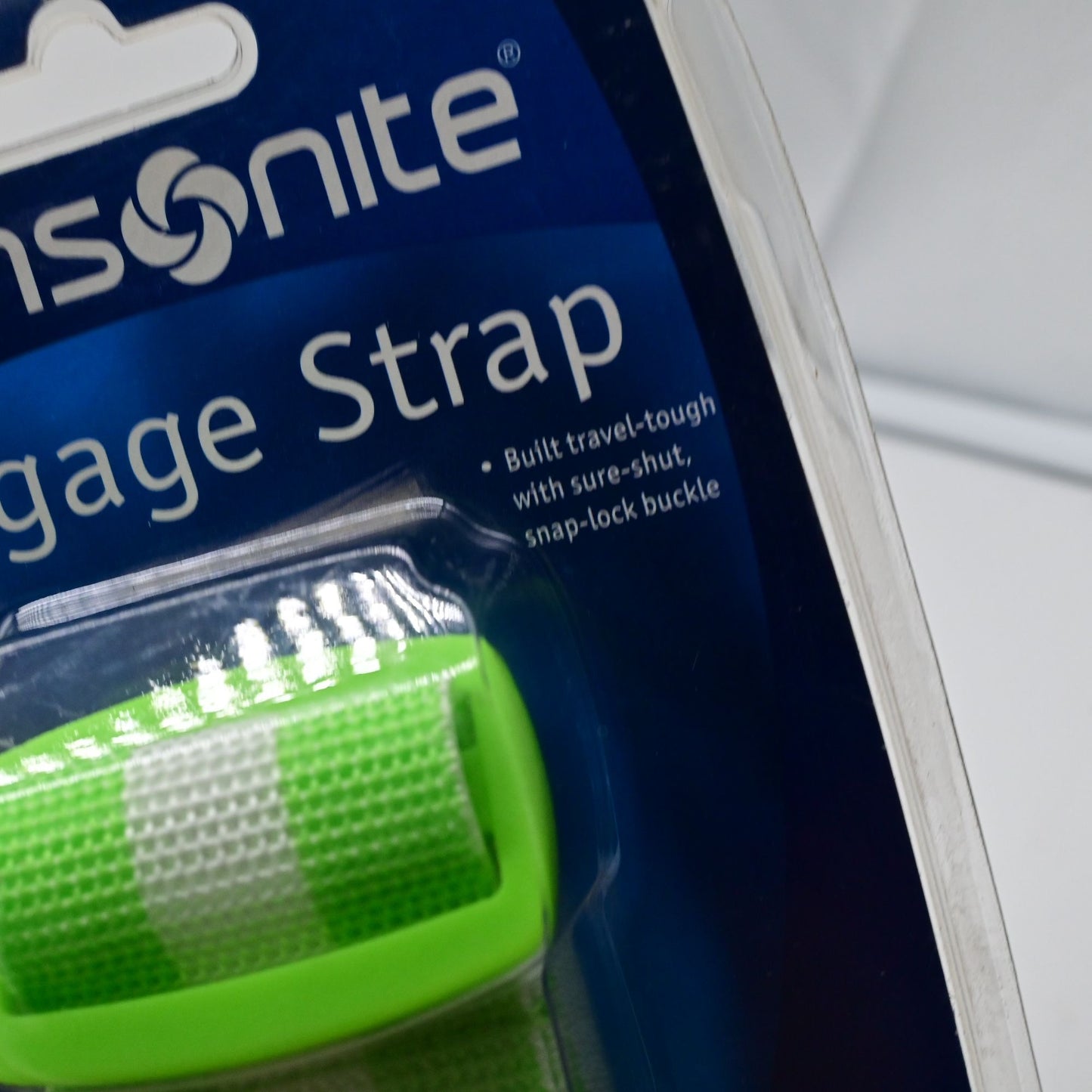 Samsonite Adjustable Luggage Strap Heavy Duty Travel Pro Green/White 72"