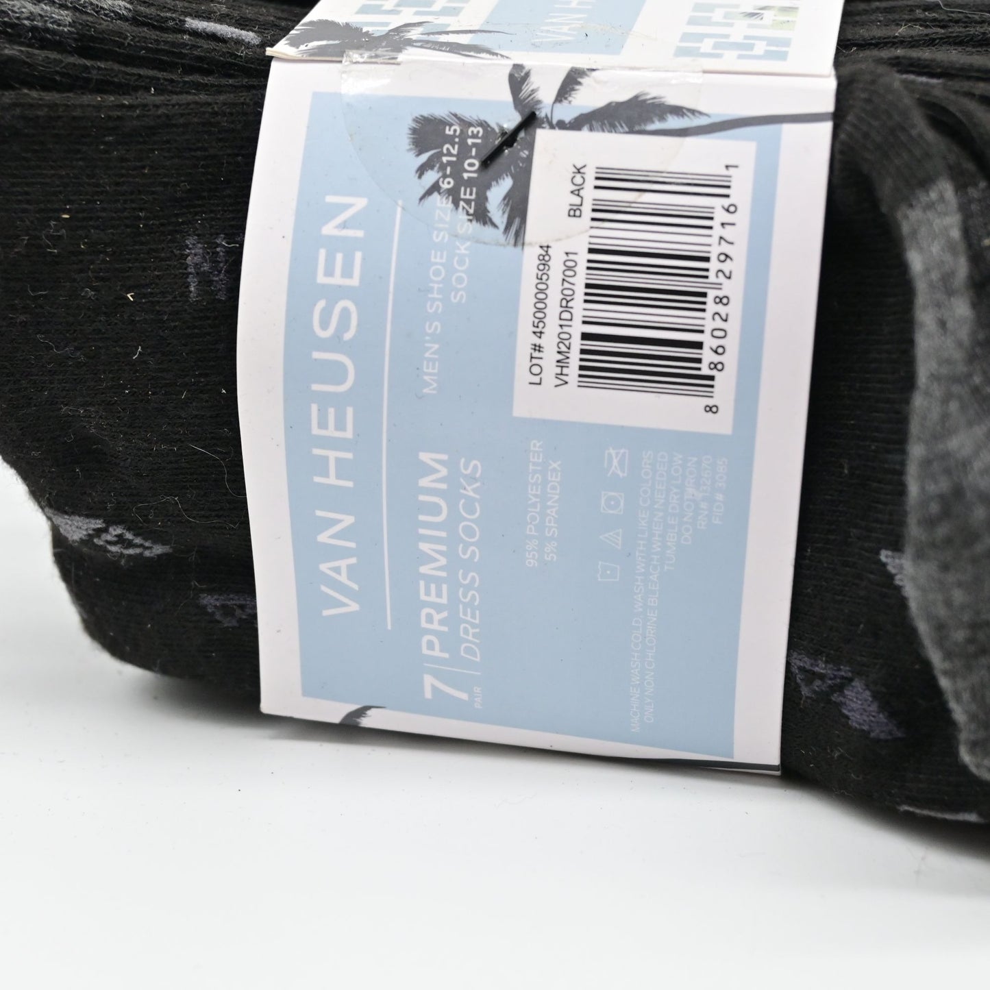 Men's Van Heusen Premium Dress Crew Socks 7-Pair Pack Shoe Size 6-12.5 NIP