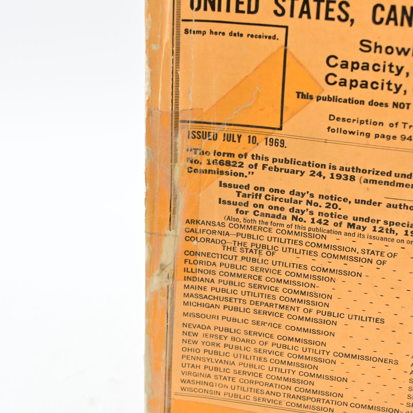 Official Railway Equipment Register Vintage July 1969 - Damaged
