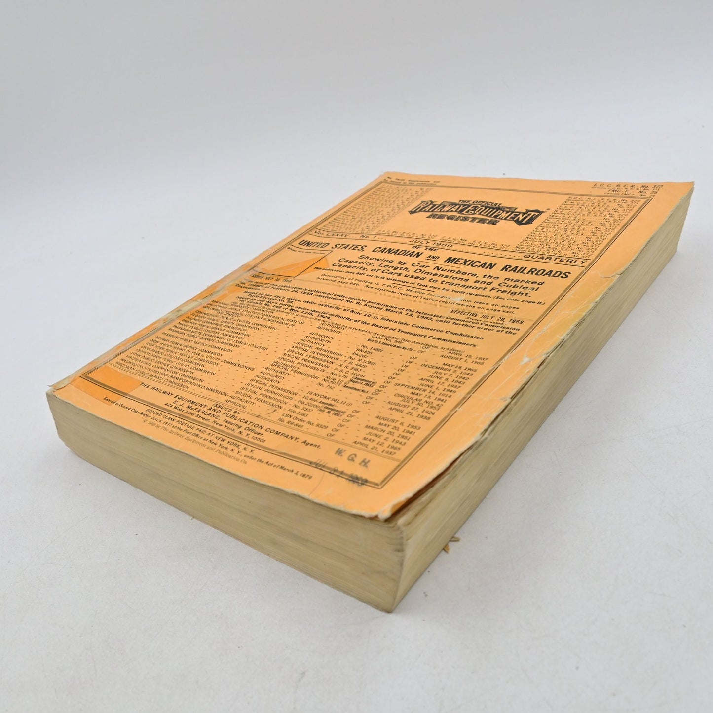 Official Railway Equipment Register Vintage July 1969 - Damaged
