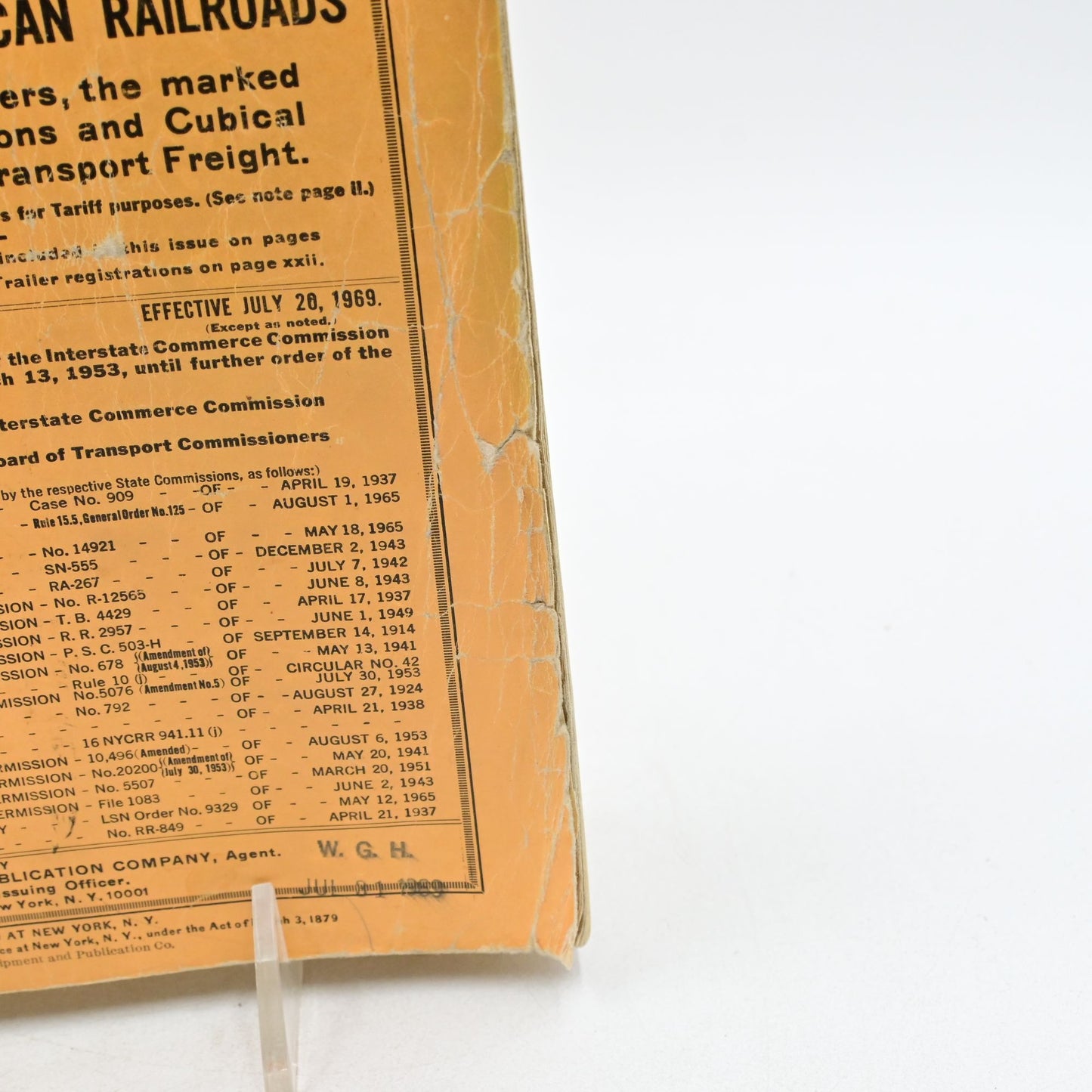 Official Railway Equipment Register Vintage July 1969 - Damaged