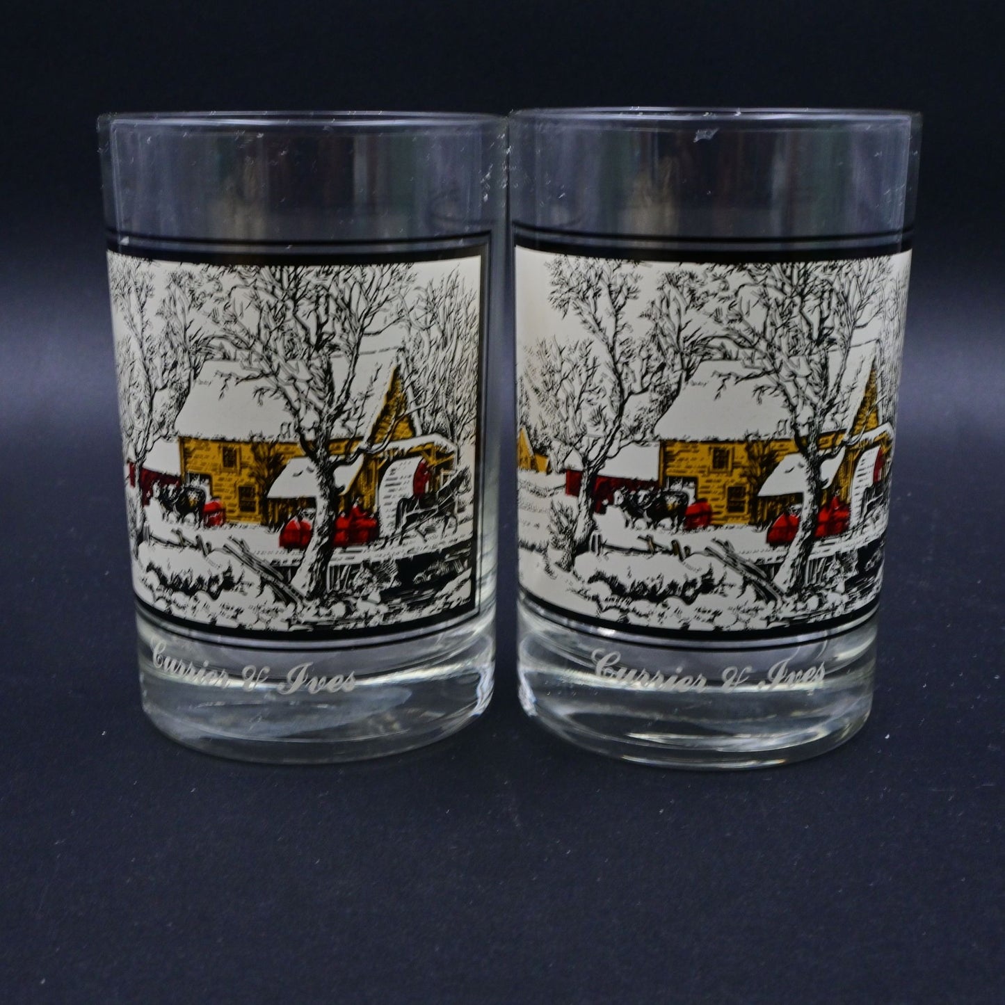 Currier & Ives Arby's Collector Glass American Homestead Frozen Up Bundle Of 2