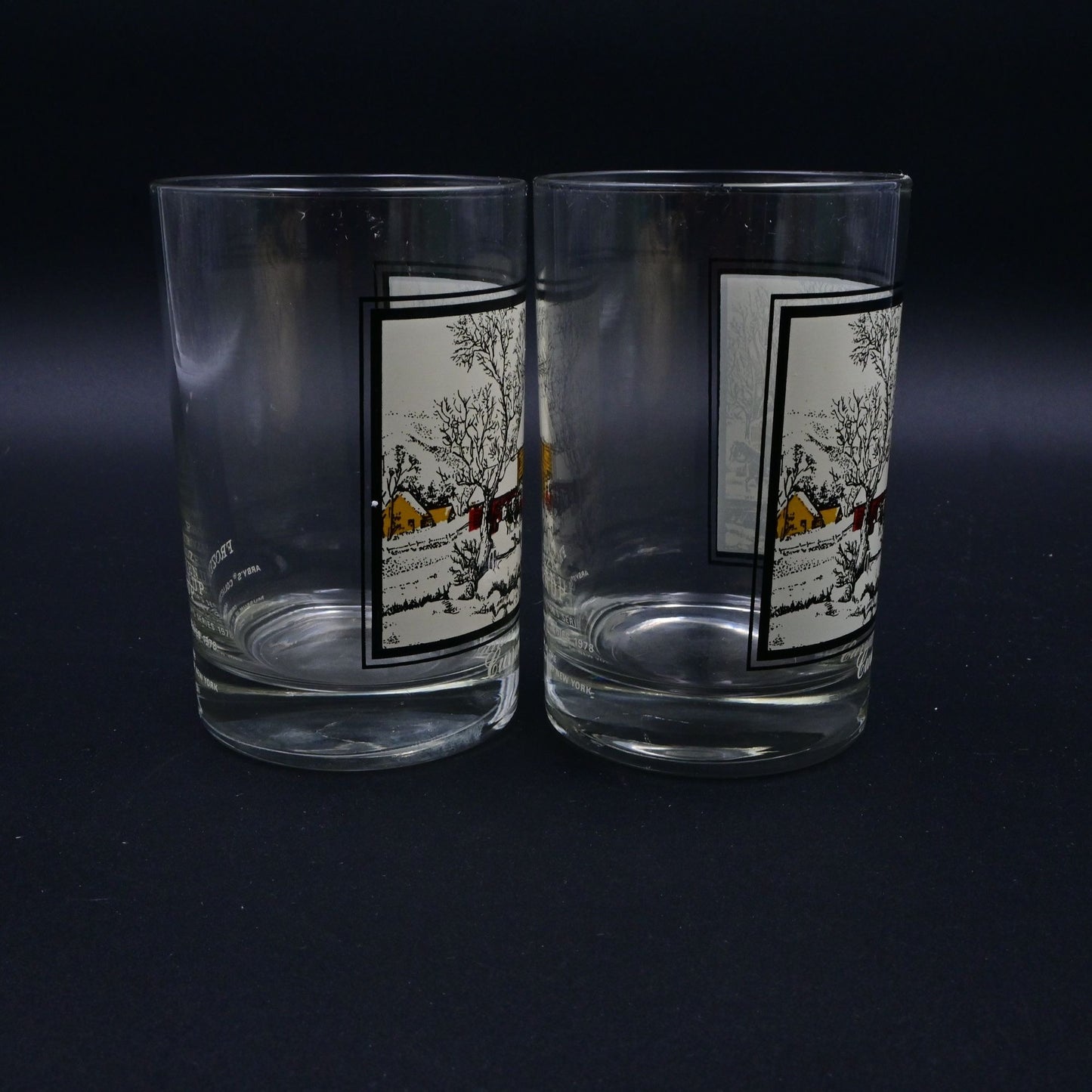 Currier & Ives Arby's Collector Glass American Homestead Frozen Up Bundle Of 2