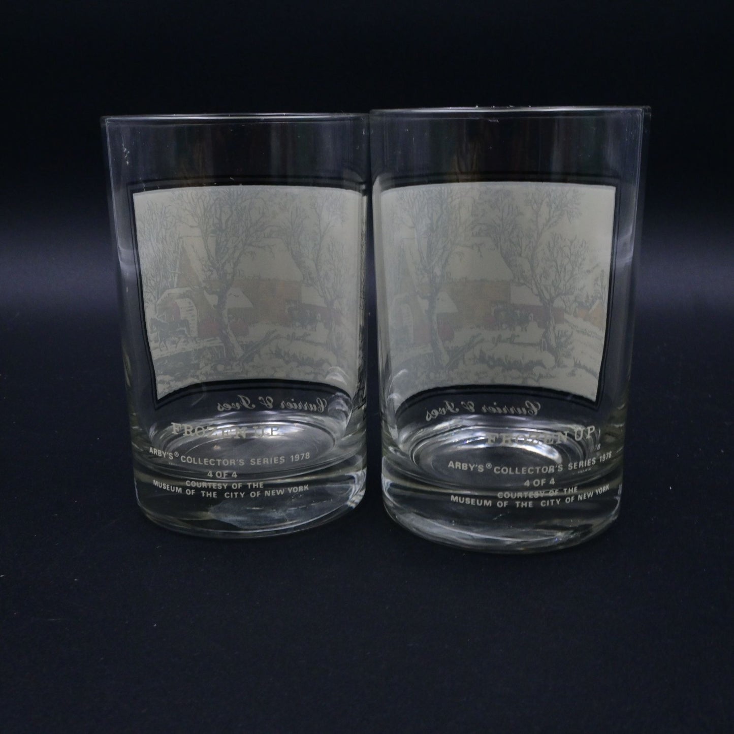 Currier & Ives Arby's Collector Glass American Homestead Frozen Up Bundle Of 2