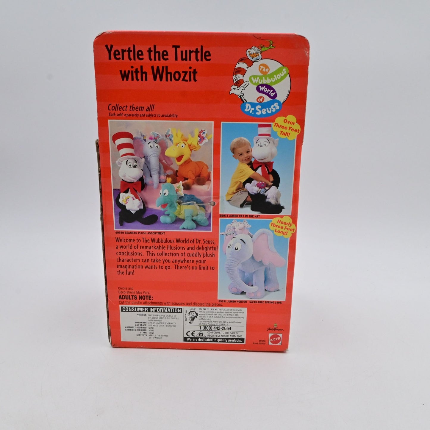 Dr Seuss Yertle The Turtle With Whozit Plush Vintage 1997 NIB