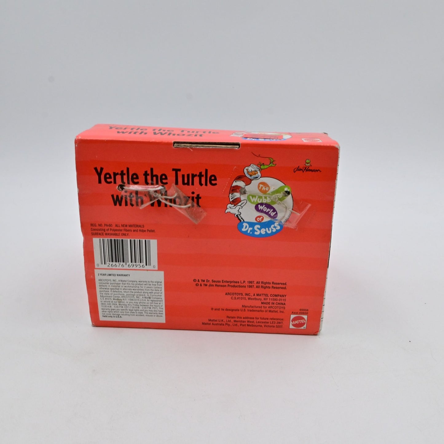 Dr Seuss Yertle The Turtle With Whozit Plush Vintage 1997 NIB