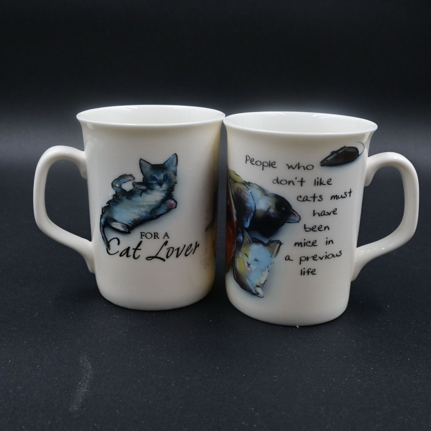 History & Heraldry New Bone China For A Cat Lover Coffee Mug 8oz Kitten Set Of 2