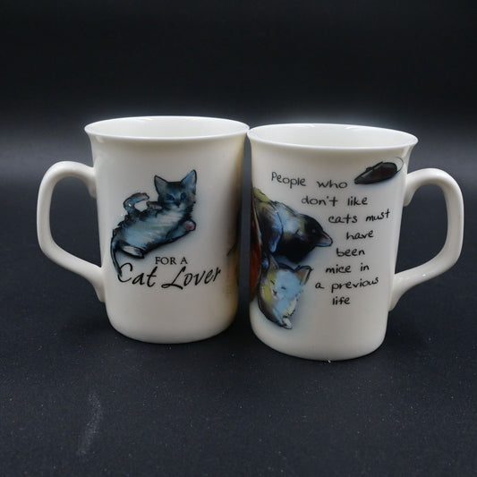 History & Heraldry New Bone China For A Cat Lover Coffee Mug 8oz Kitten Set Of 2