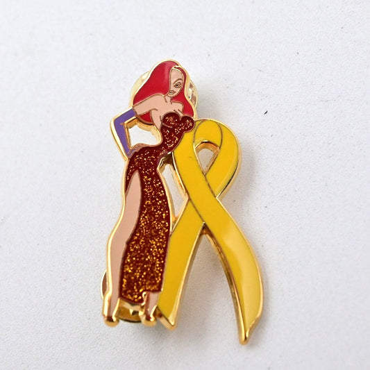 Jessica Rabbit Military Support - Support Our Troops Yellow Ribbon Fantasy Pin