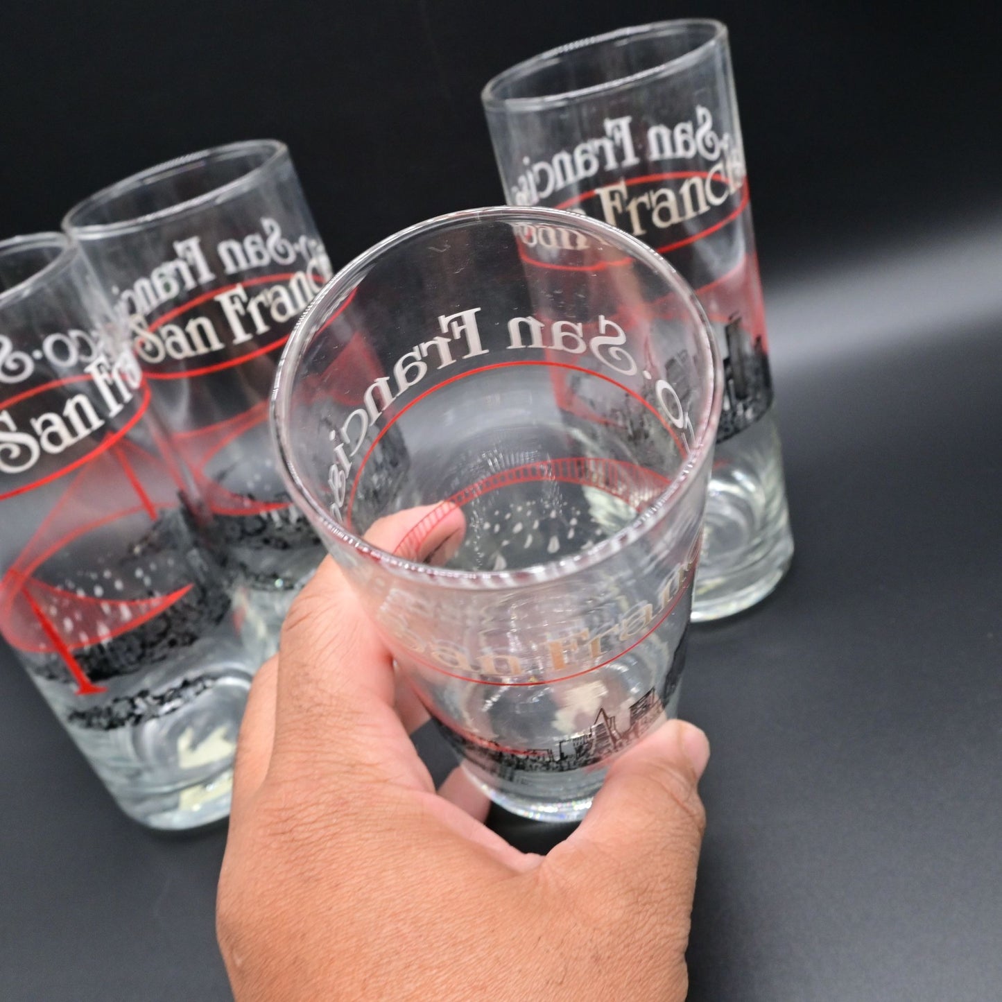 Vintage Libbey San Francisco Golden Gate Bridge Glass Bundle Of 4