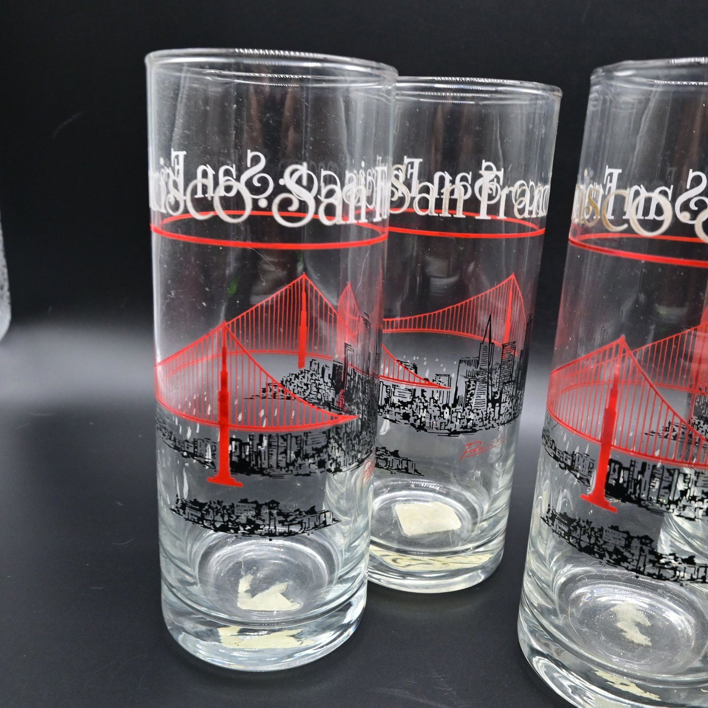 Vintage Libbey San Francisco Golden Gate Bridge Glass Bundle Of 4