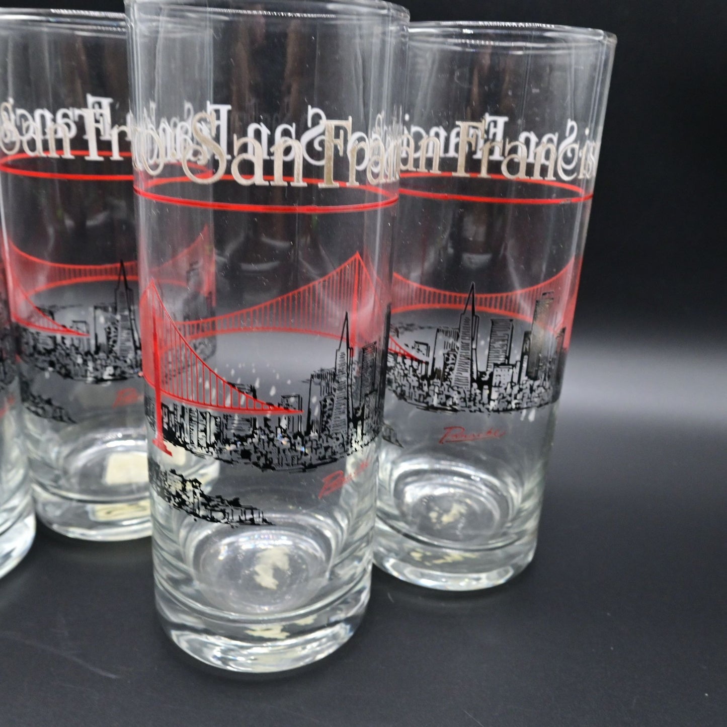 Vintage Libbey San Francisco Golden Gate Bridge Glass Bundle Of 4