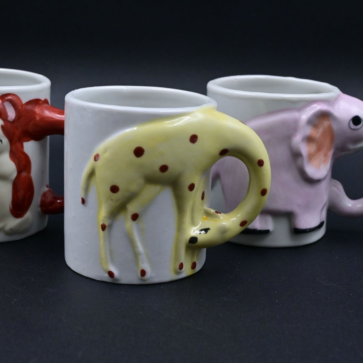 Enesco Zoo Animal Coffee Mug Set Of 3 Vintage Ceramic Japan