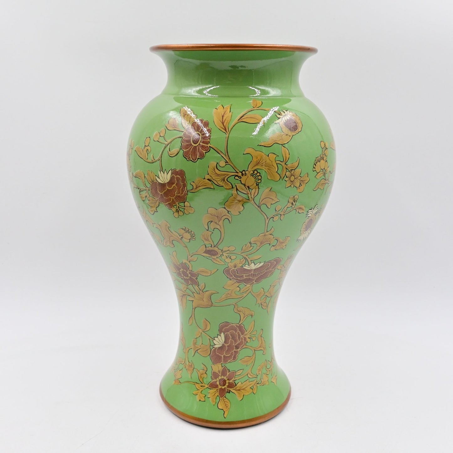 Chinese Porcelain Decorative Vase Green Floral