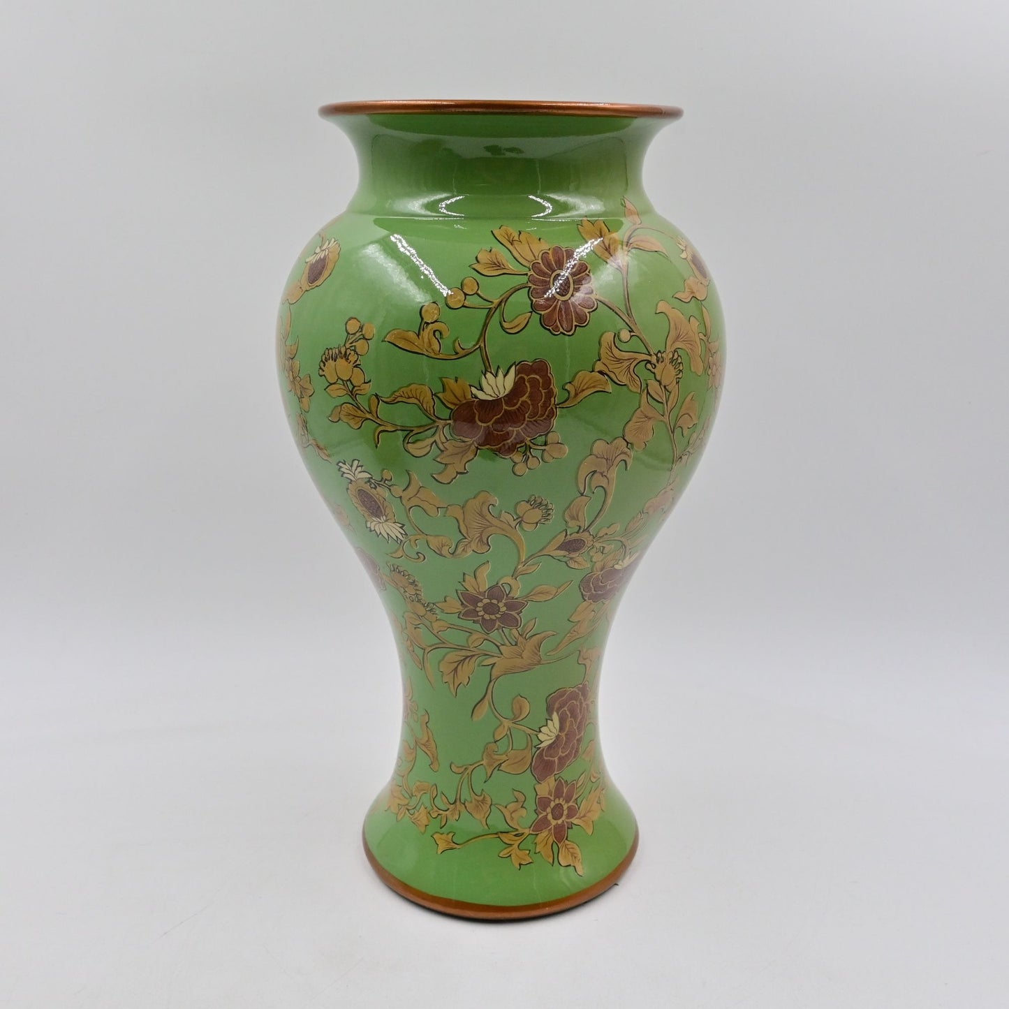 Chinese Porcelain Decorative Vase Green Floral