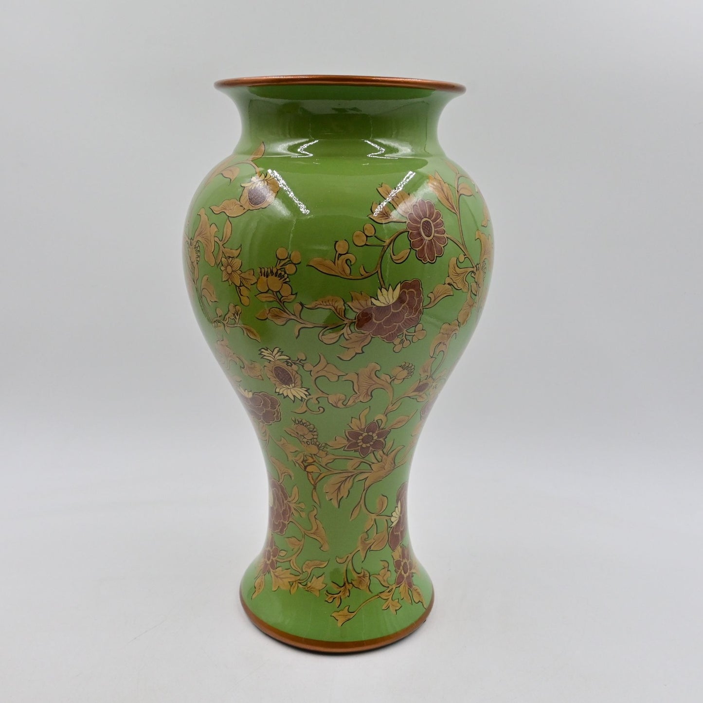 Chinese Porcelain Decorative Vase Green Floral
