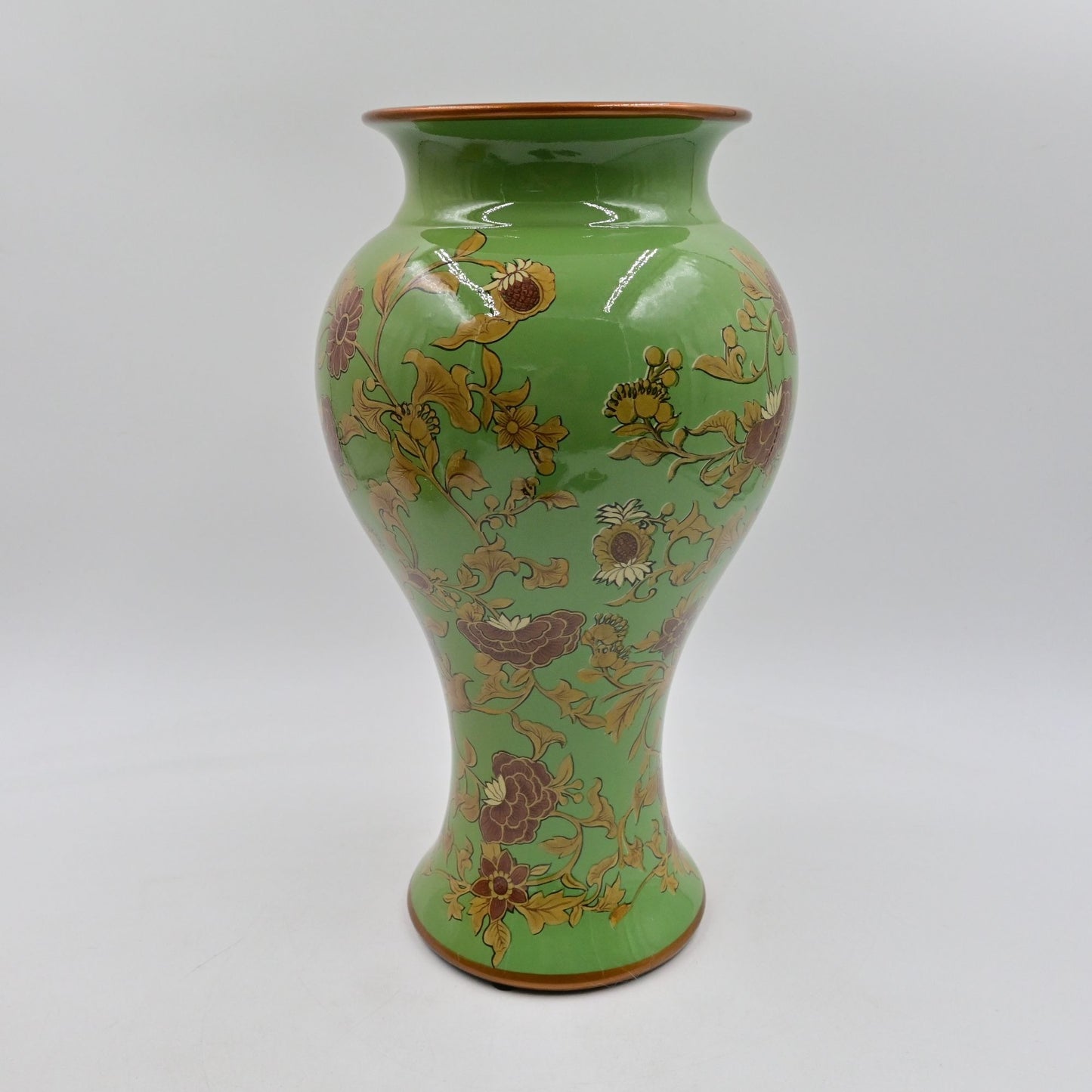 Chinese Porcelain Decorative Vase Green Floral