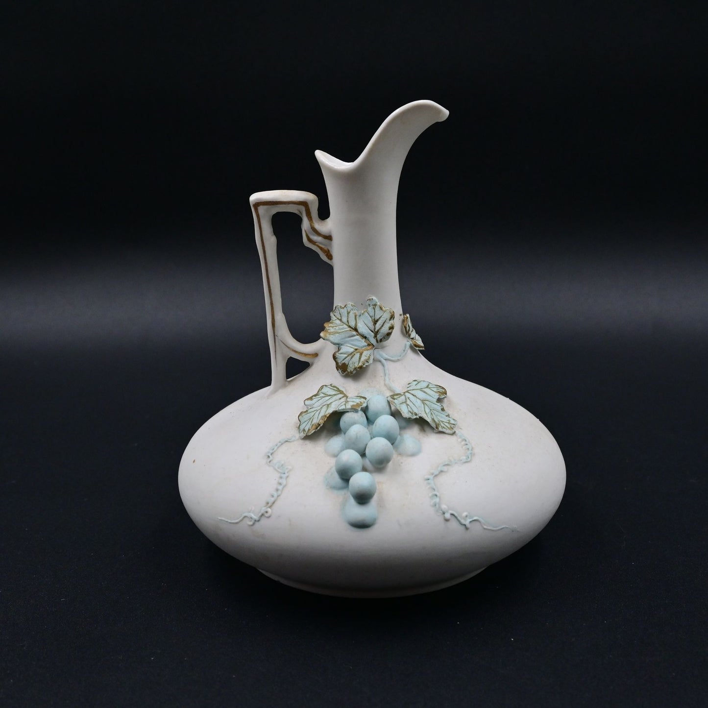 Lefton Bisque Bud Vase Pitcher White Floral 6” #2187 Vintage