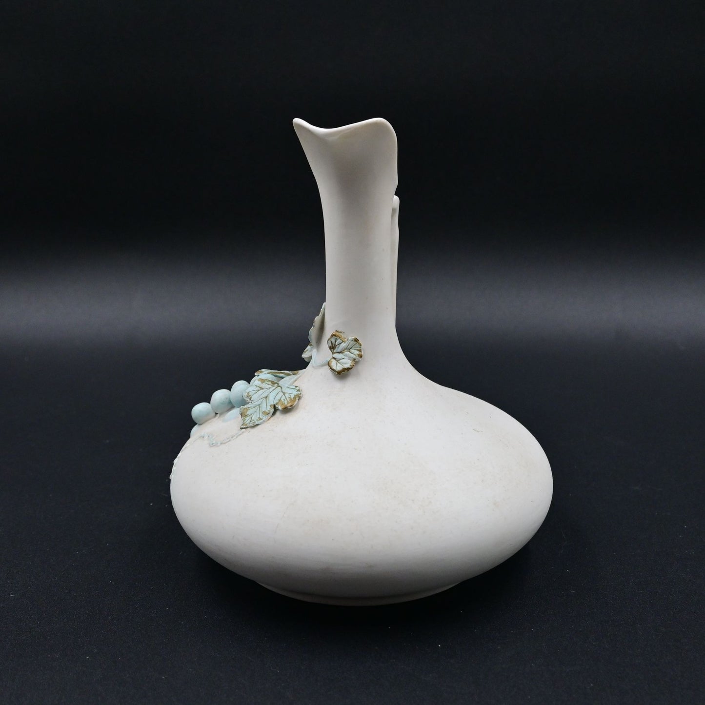 Lefton Bisque Bud Vase Pitcher White Floral 6” #2187 Vintage