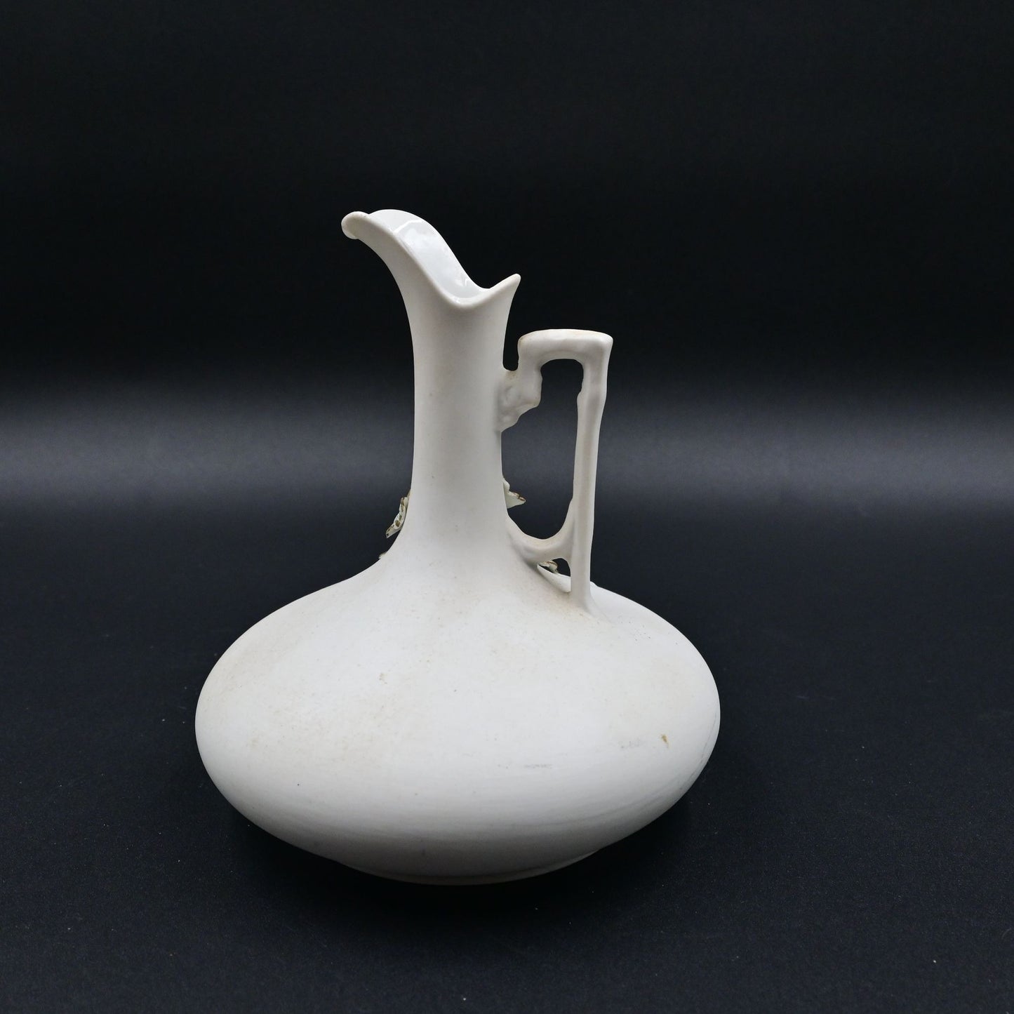 Lefton Bisque Bud Vase Pitcher White Floral 6” #2187 Vintage