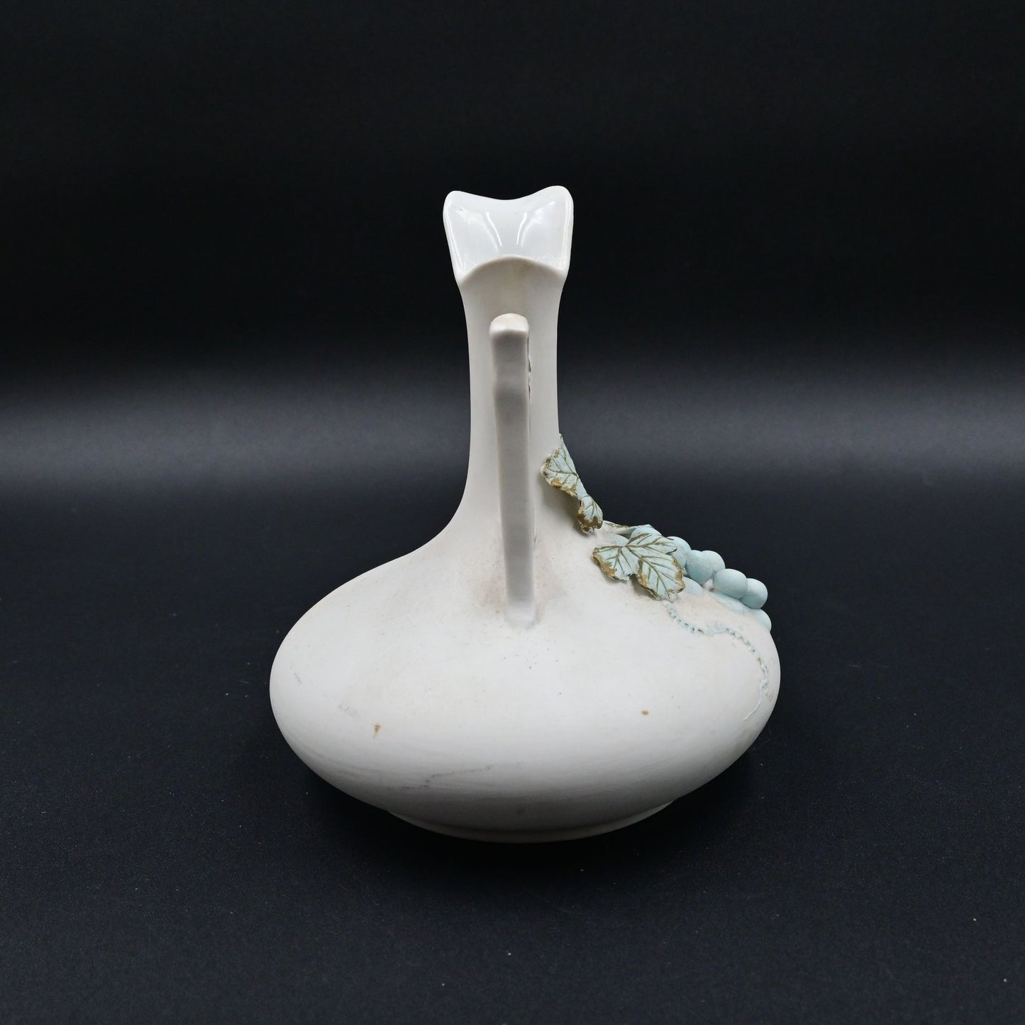 Lefton Bisque Bud Vase Pitcher White Floral 6” #2187 Vintage