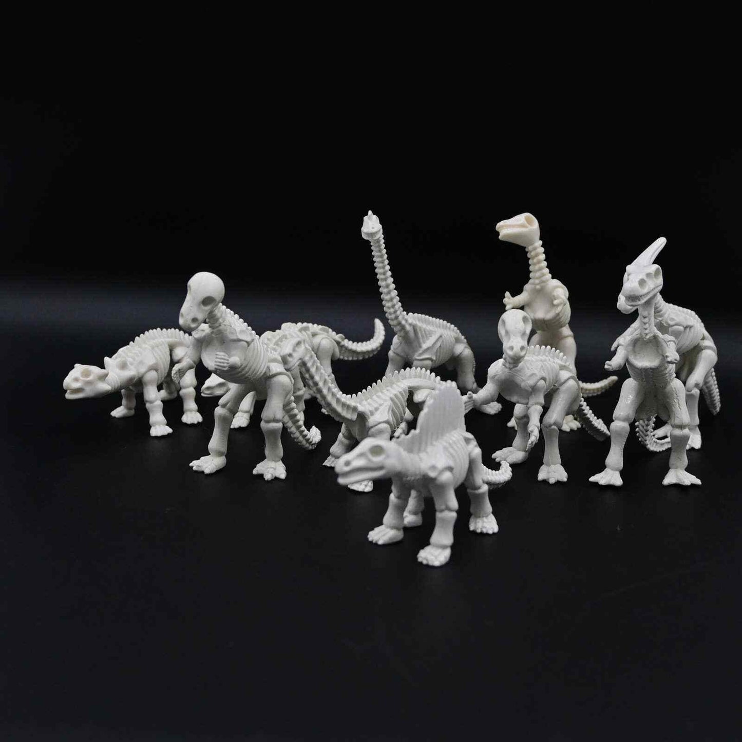 Vintage 1992 UCS & Amblin Jurassic Park Dinosaur Skeleton Figure Toys Lot of 10