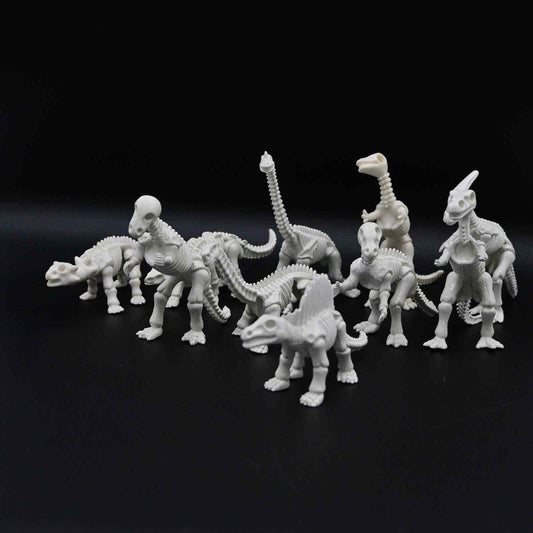 Vintage 1992 UCS & Amblin Jurassic Park Dinosaur Skeleton Figure Toys Lot of 10