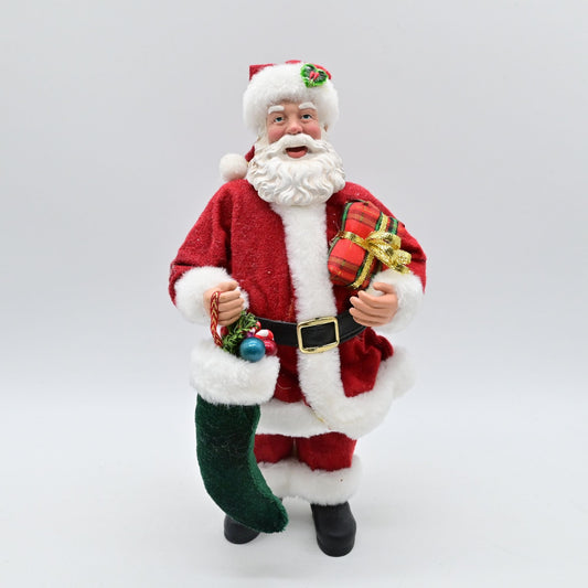 Vintage Santa With Gifts And Stocking Figurine