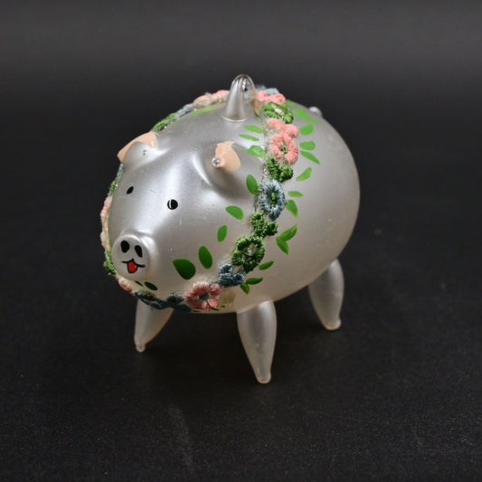 Soffieria De Carlini Pig Blown Glass Ornament Made In Italy
