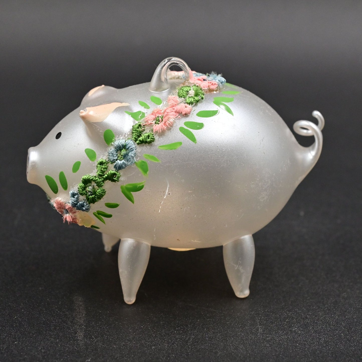 Soffieria De Carlini Pig Blown Glass Ornament Made In Italy